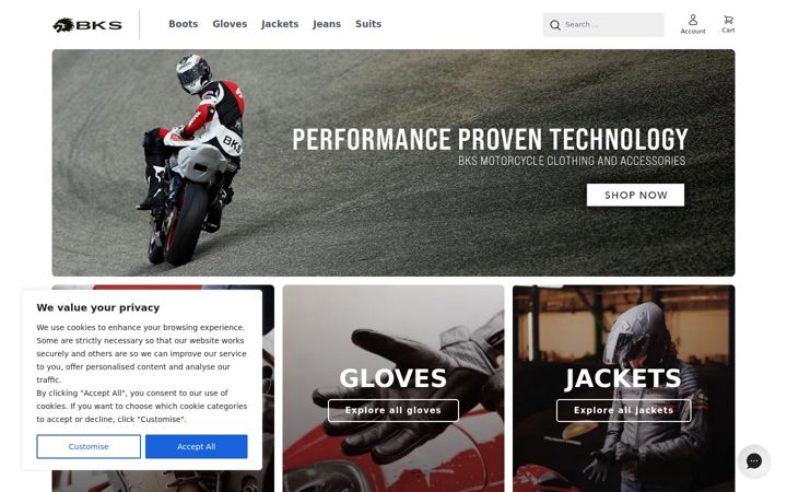 Screenshot of bksclothing.com