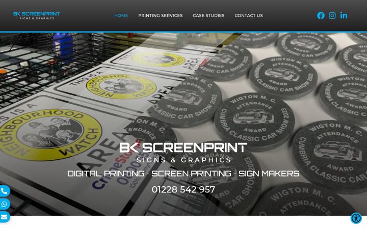 Screenshot of bkscreenprint.co.uk