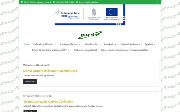 Screenshot of bkszkft.hu