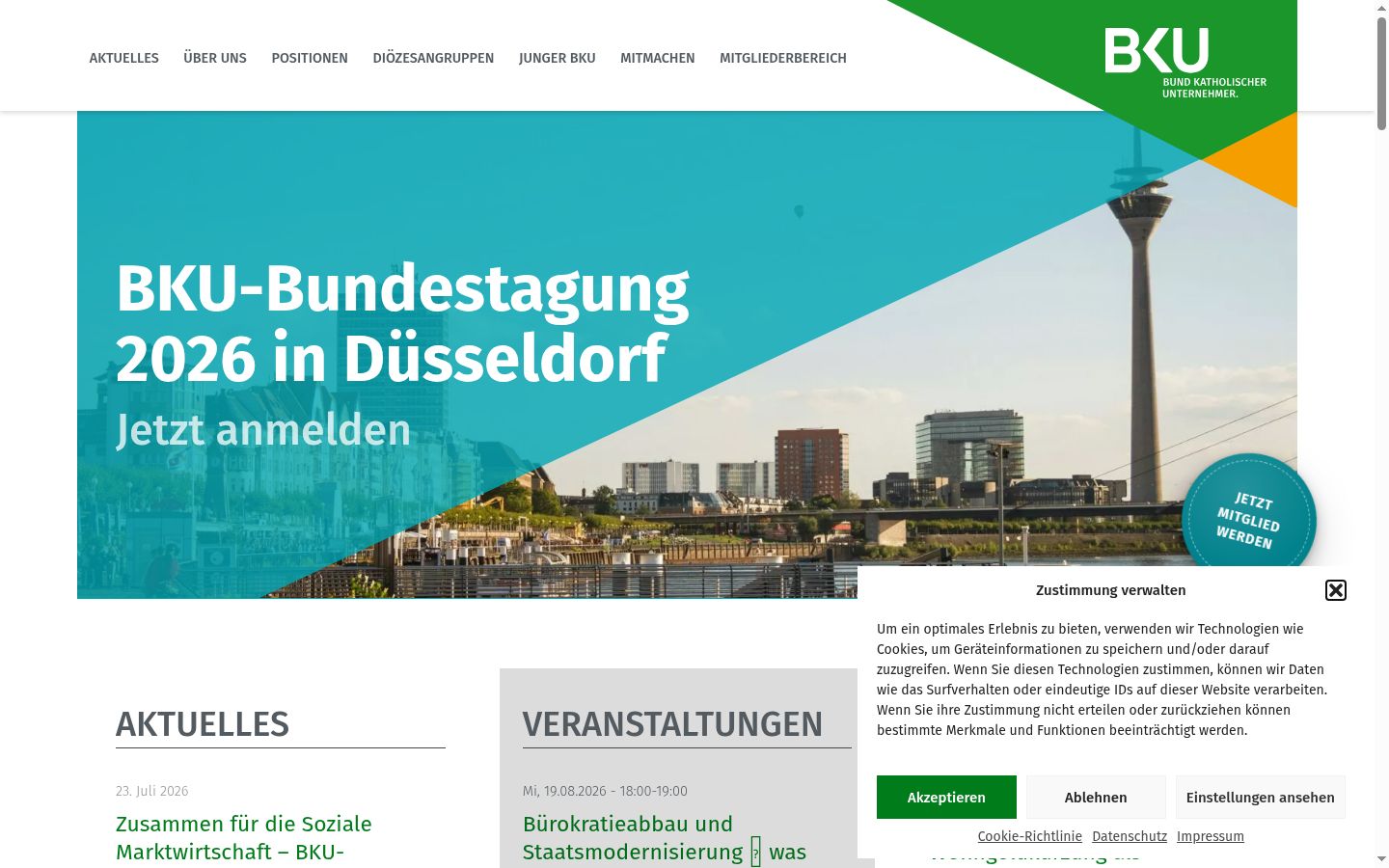 Screenshot van de toestemmingsbanner zoals getoond vóór enige interactie