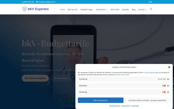 Zrzut ekranu bkv-budgettarif.de