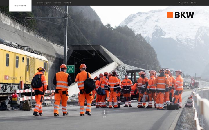 Captură de ecran a bkw-rail.ch