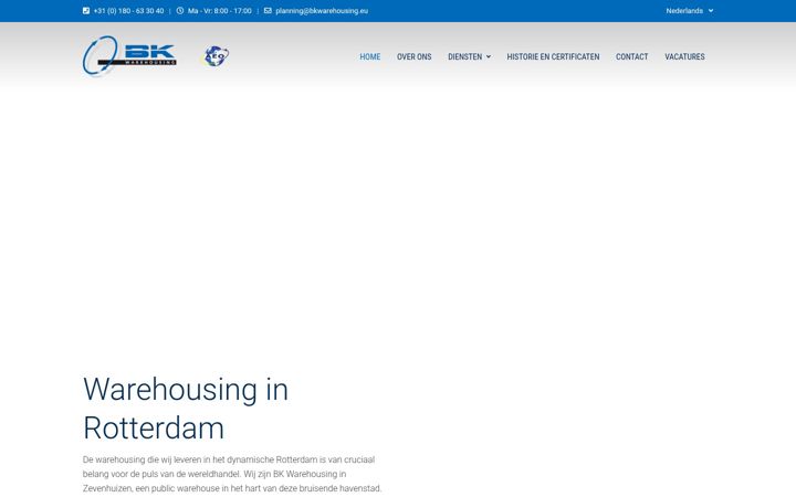 Screenshot of bkwarehousing.com