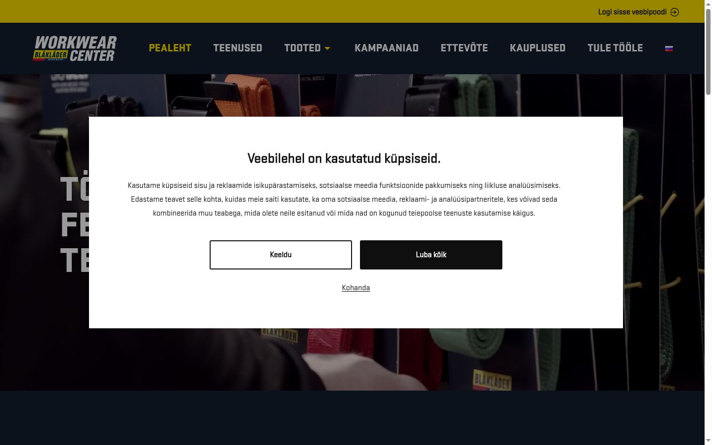 Snímek obrazovky baneru souhlasu zobrazeného před jakoukoli interakcí