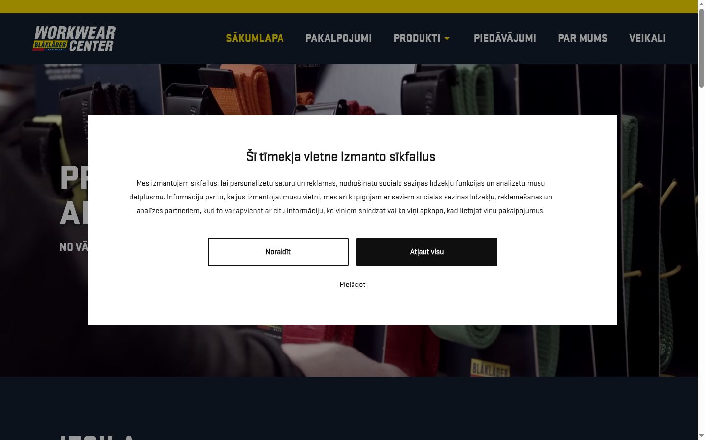 Snímek obrazovky baneru souhlasu zobrazeného před jakoukoli interakcí