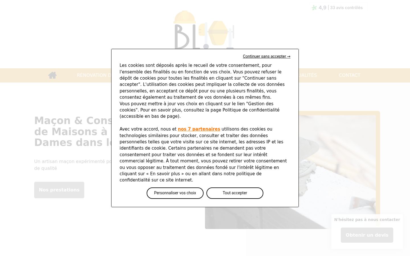 Screenshot del banner di consenso mostrato prima di qualsiasi interazione