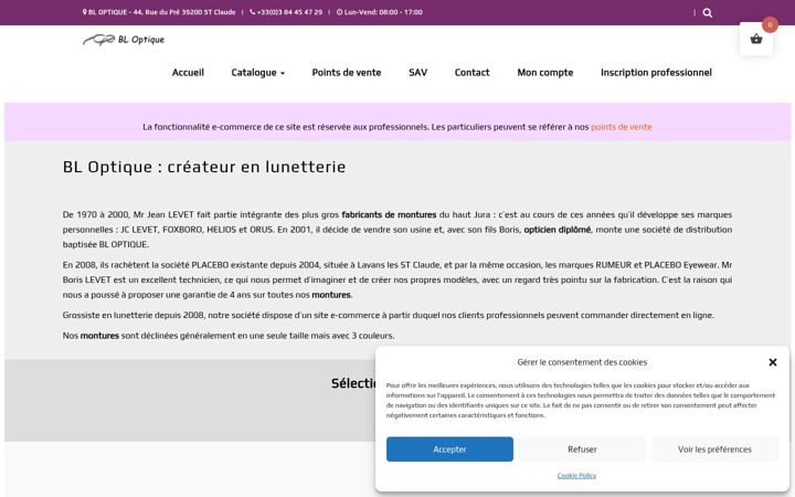 Skærmbillede af bl-optique.com