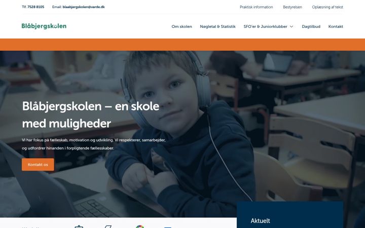 Captura de pantalla de blaabjergskolen.dk