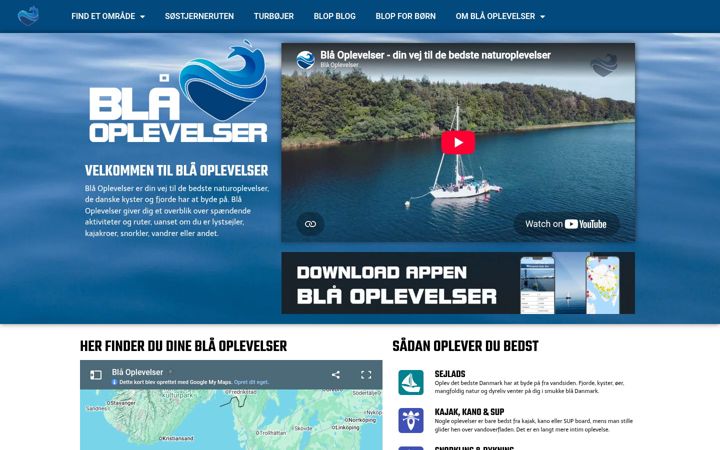 Screenshot of blaaoplevelser.dk
