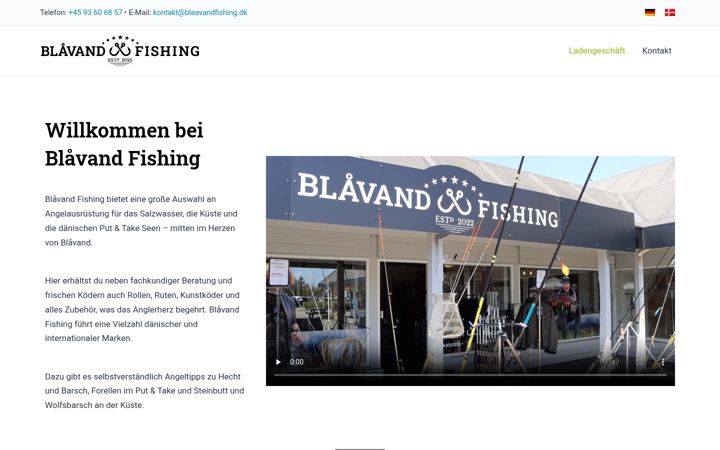 Capture d'écran de blaavandfishing.dk