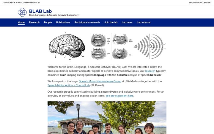 Screenshot of blab.wisc.edu