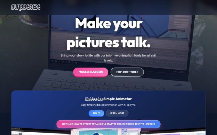 Capture d'écran de blabberize.com