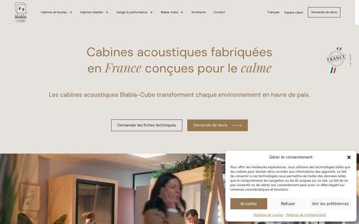 Screenshot of blabla-cube.com