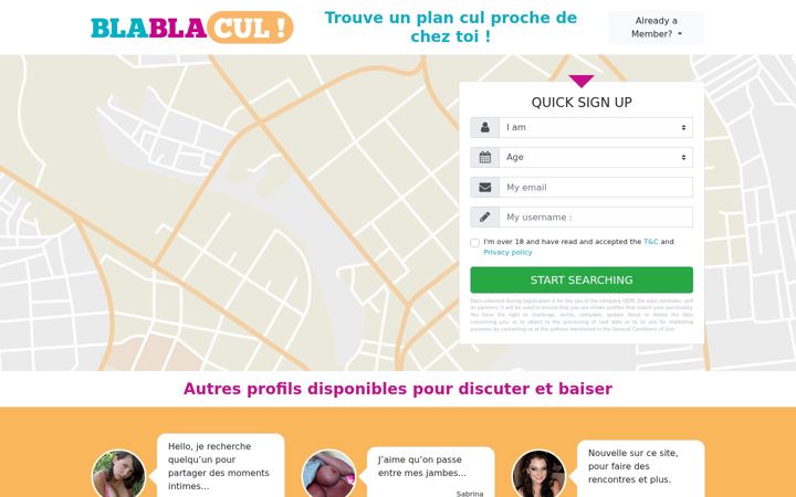 Screenshot of blablacul.com