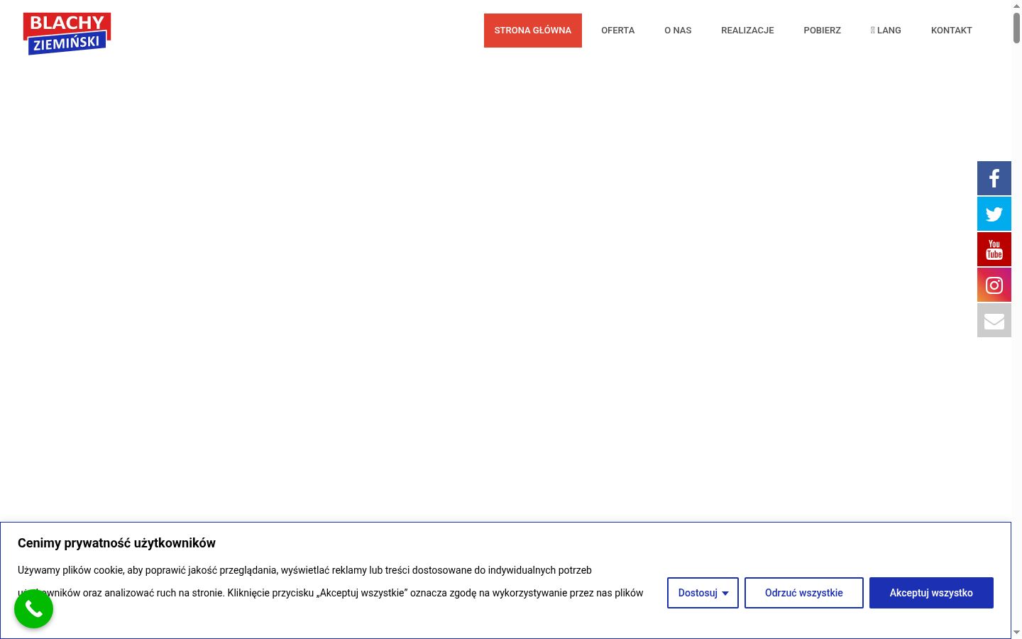 Captura de ecrã do banner de consentimento apresentado antes de qualquer interação
