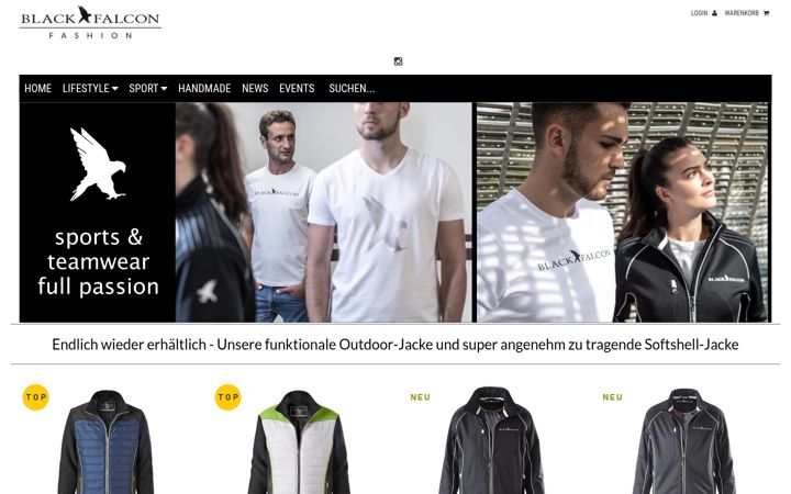 Screenshot of black-falcon-fashion.com