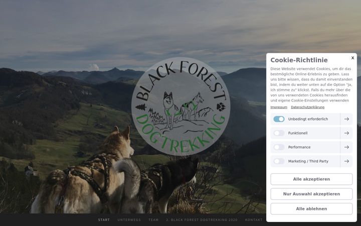Screenshot van black-forest-dogtrekking.com