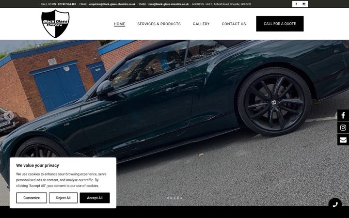 Screenshot of black-glass-cheshire.co.uk