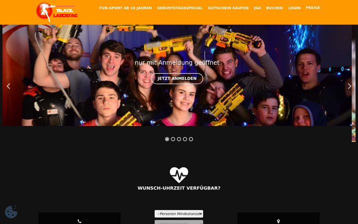 Snímek obrazovky black-lasertag.de