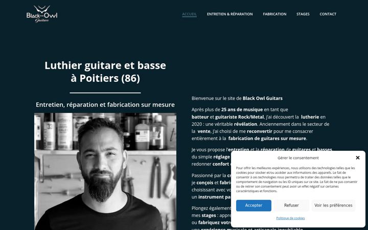 Screenshot of black-owl-guitars.com