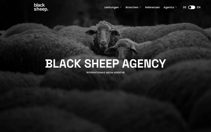 Kuvakaappaus sivustosta black-sheep-agency.com