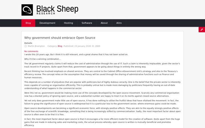 Screenshot of black-sheep-research.com