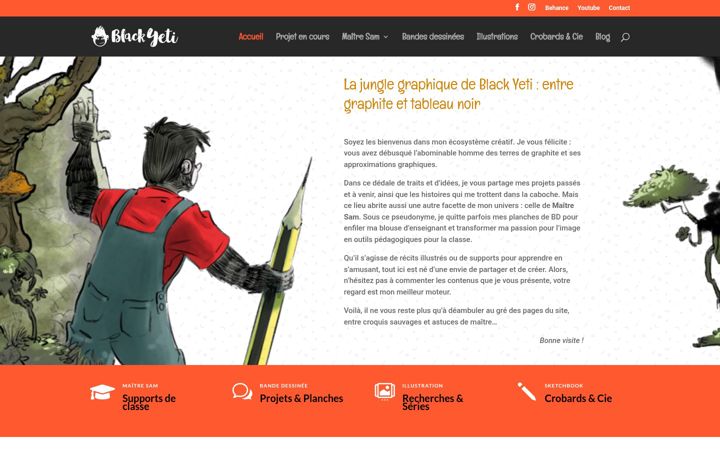 Kuvakaappaus sivustosta black-yeti.fr