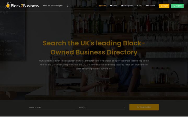 Screenshot of black2business.uk