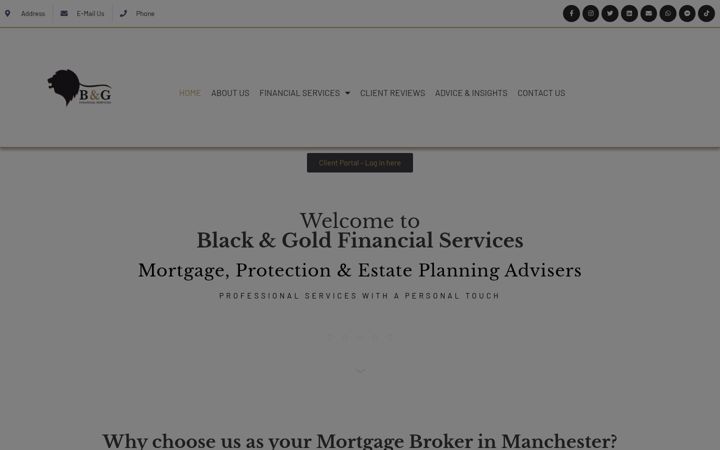Screenshot of blackandgoldfinancialservices.co.uk
