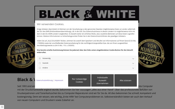 Screenshot of blackandwhite-bremen.de