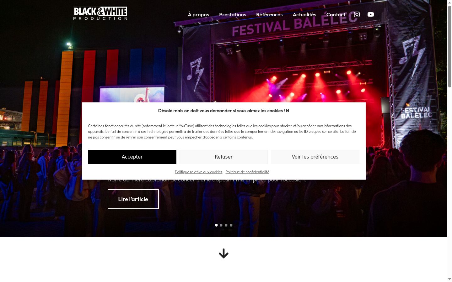 Screenshot del banner di consenso mostrato prima di qualsiasi interazione