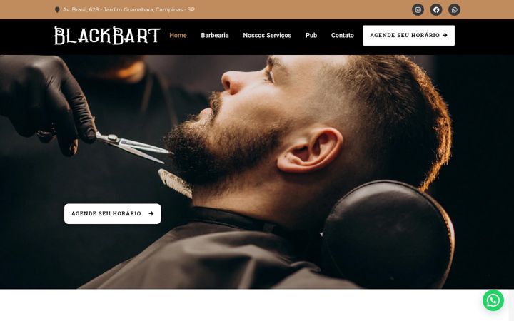 Screenshot of blackbartbarbearia.com.br