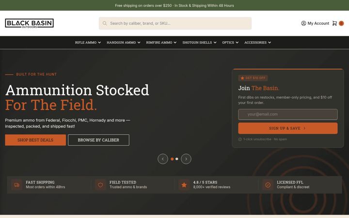 Screenshot of blackbasin.com