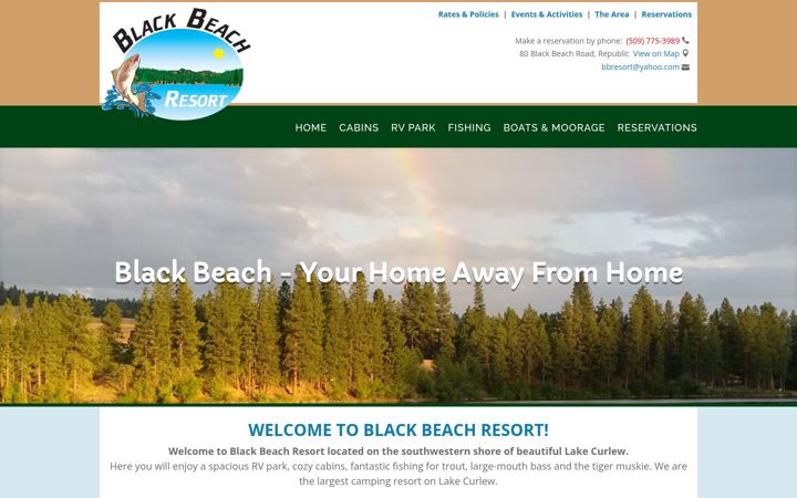 Snímek obrazovky blackbeachresort.com