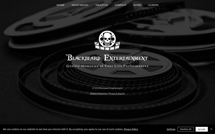 Screenshot of blackbeardentertainment.co.uk
