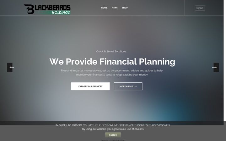 Screenshot of blackbeardsholdings.com