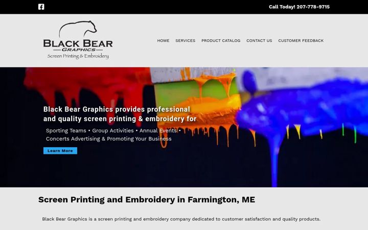 Screenshot of blackbeargraphics.com