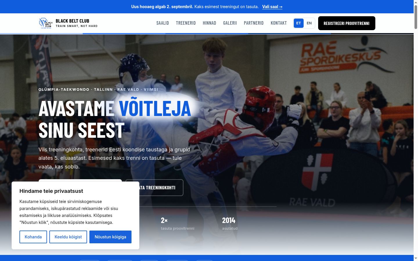 Screenshot of the consent banner shown before any interaction