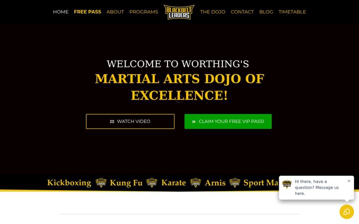 Captură de ecran a blackbeltleaders.co.uk