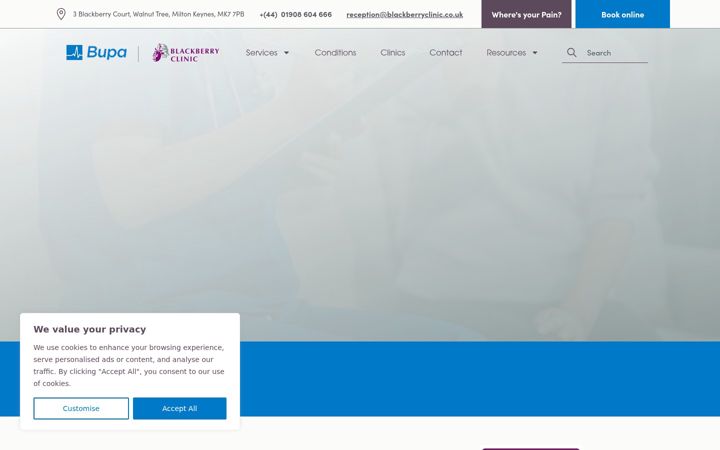 Screenshot of blackberryclinic.co.uk