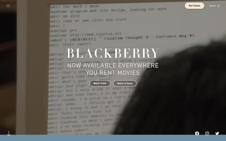 Screenshot of blackberrymovie.com