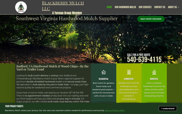 Skjermbilde av blackberrymulch.com