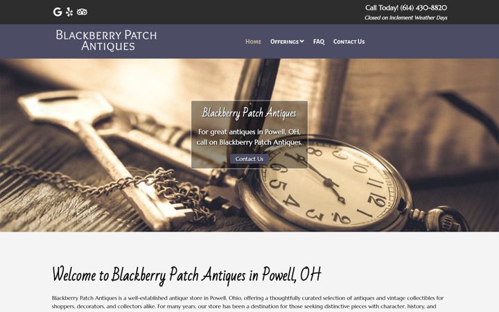 Skjermbilde av blackberrypatchantiques.com