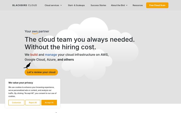 Screenshot of blackbird.cloud