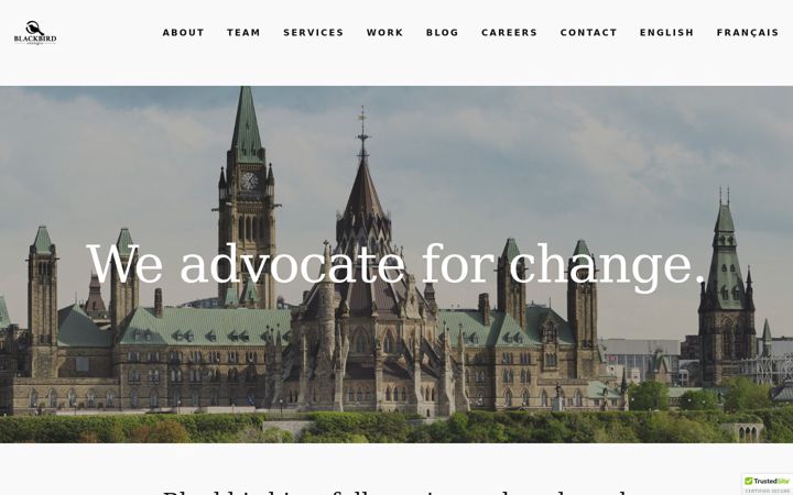 Screenshot von blackbirdstrategies.ca