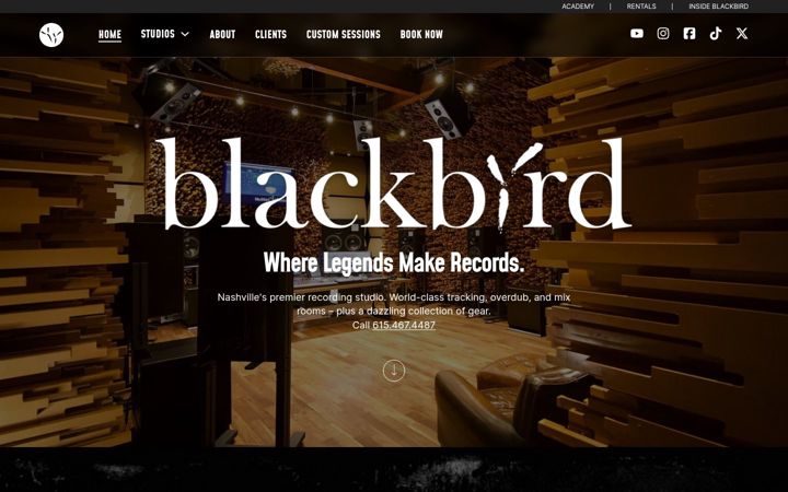 Screenshot von blackbirdstudio.com