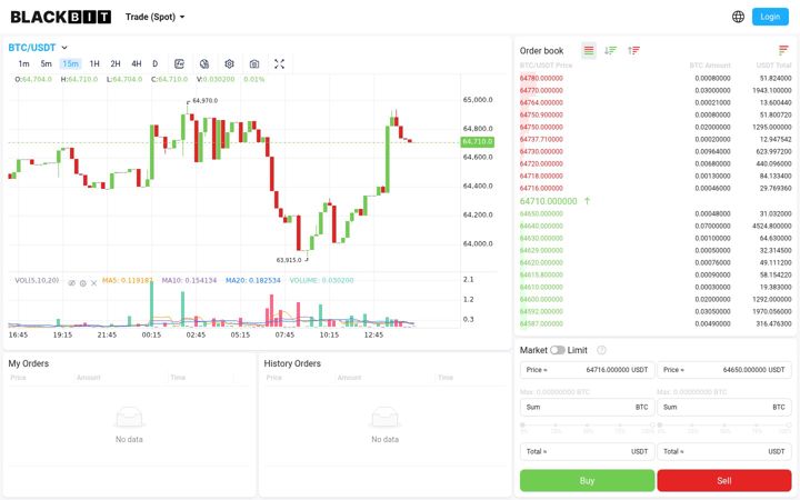 Screenshot of blackbit.exchange