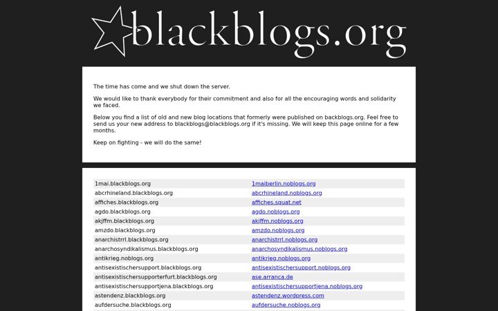 Screenshot of blackblogs.org