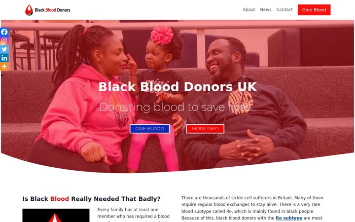 Screenshot of blackblood.uk
