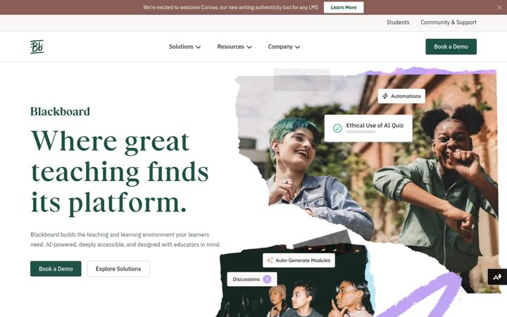 Screenshot ta' blackboard.com